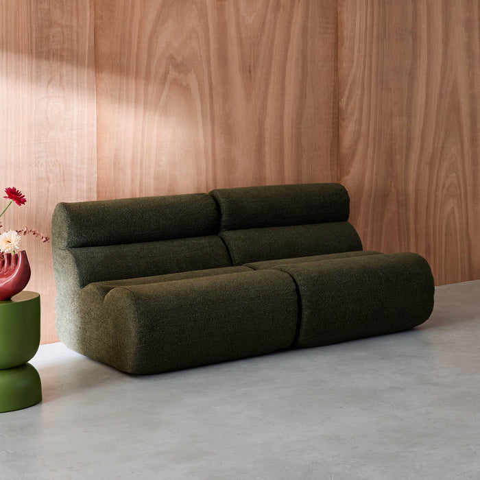 sweeek - Stoffen fauteuils getextureerde bouclé 1 zitplaats (set van