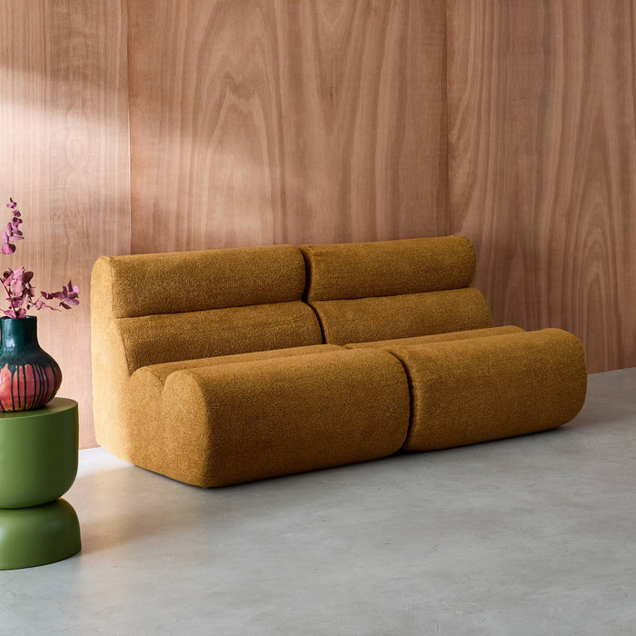 sweeek - Stoffen fauteuils getextureerde bouclé 1 zitplaats (set van