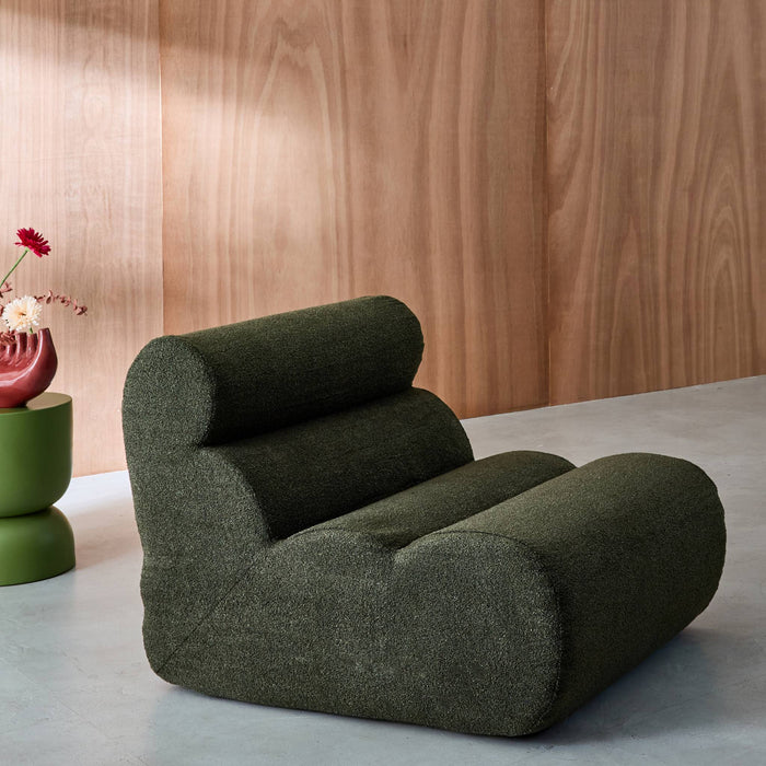 sweeek - Stoffen fauteuil getextureerde bouclé 1 zitplaats