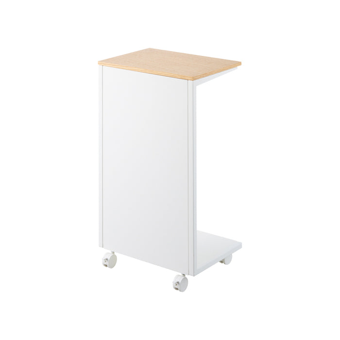 Yamazaki Tower Bijzettafel op wielen semi gesloten - Wit