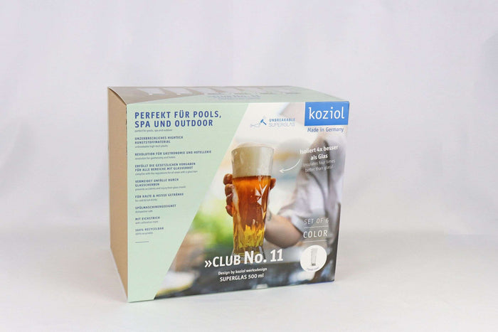 Koziol - Superglas Club No. 11 Bierglas 500 ml Set van 6 Stuks