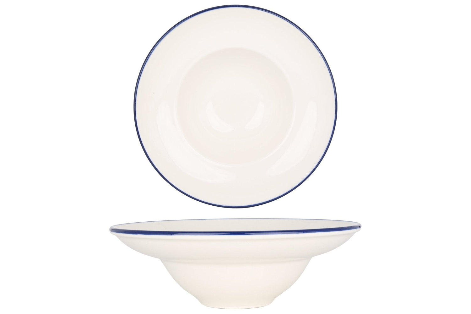 Bonna Diep bord - Linea Blue - Porselein - 23 cm (1070cc) - set van 6