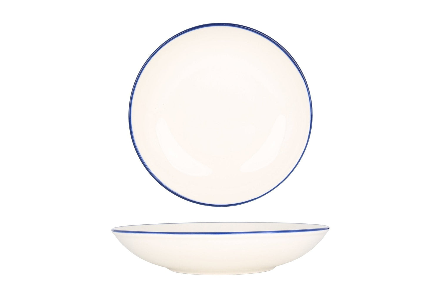 Bonna Diep bord - Linea Blue - Porselein - 23 cm (1000cc) - set van 6