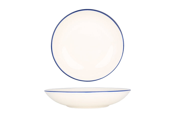 Bonna Diep bord - Linea Blue - Porselein - 23 cm (1000cc) - set van 6