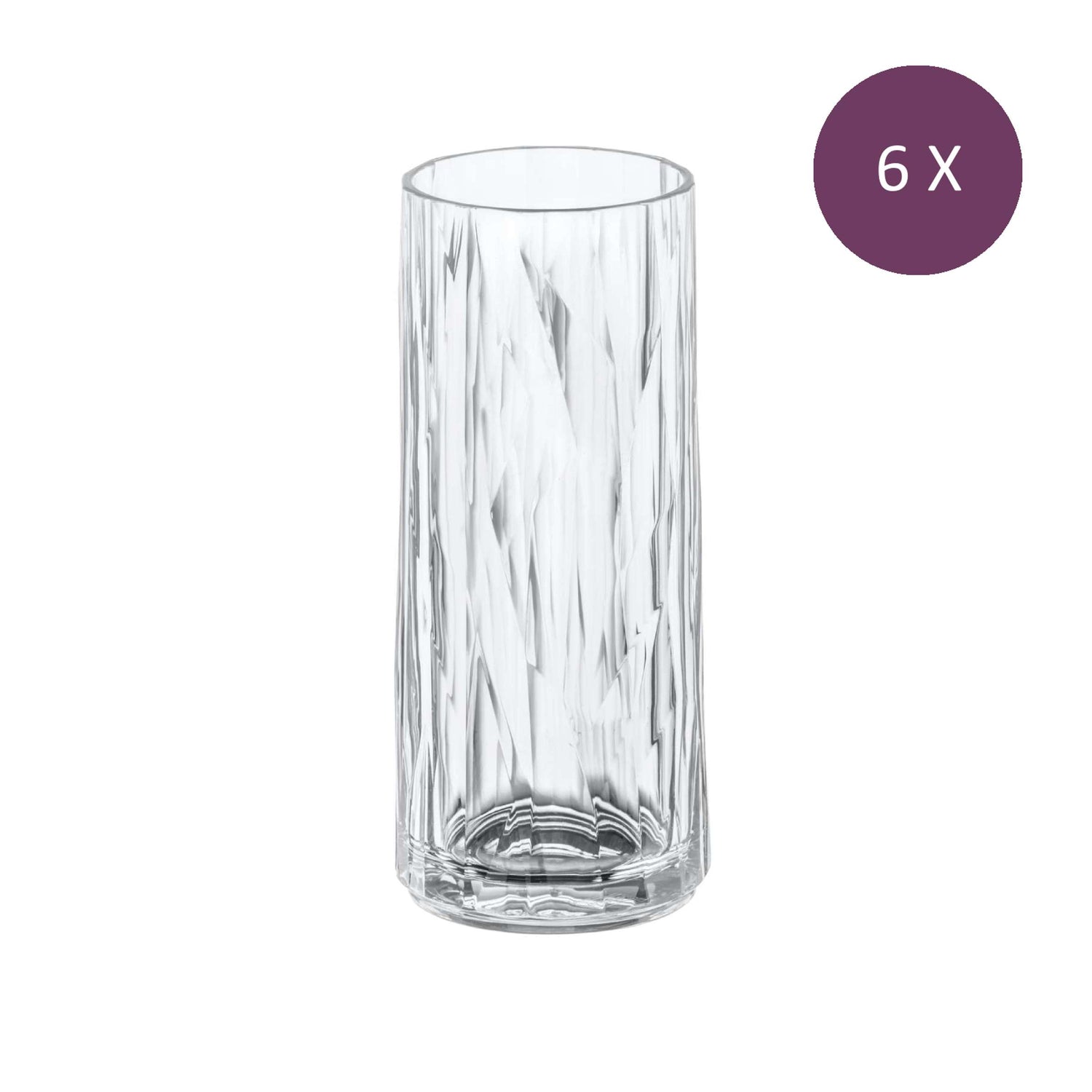 Koziol - Superglas Club No. 03 Longdrinkglas 250 ml Set van 6 Stuks