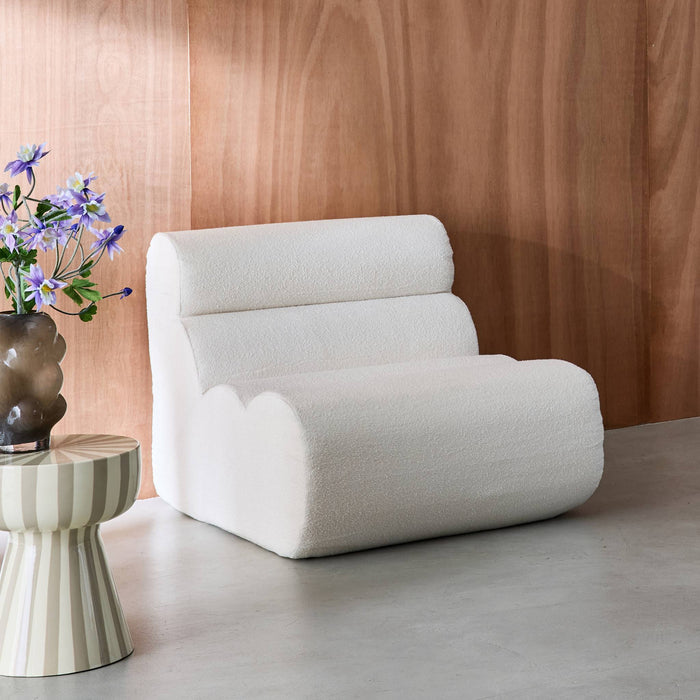 sweeek - Stoffen fauteuil getextureerde bouclé 1 zitplaats