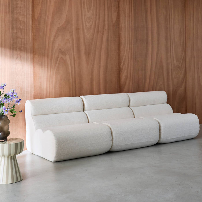 sweeek - Stoffen fauteuils getextureerde bouclé 1 zitplaats (set van