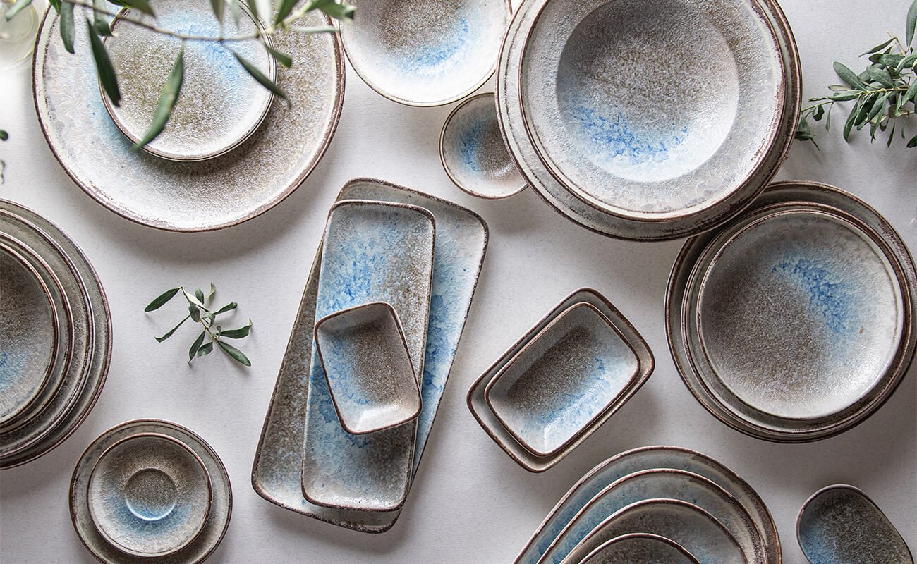 ID Fine Serveerschaal - Delta - Porselein - 37 cm - set van 2