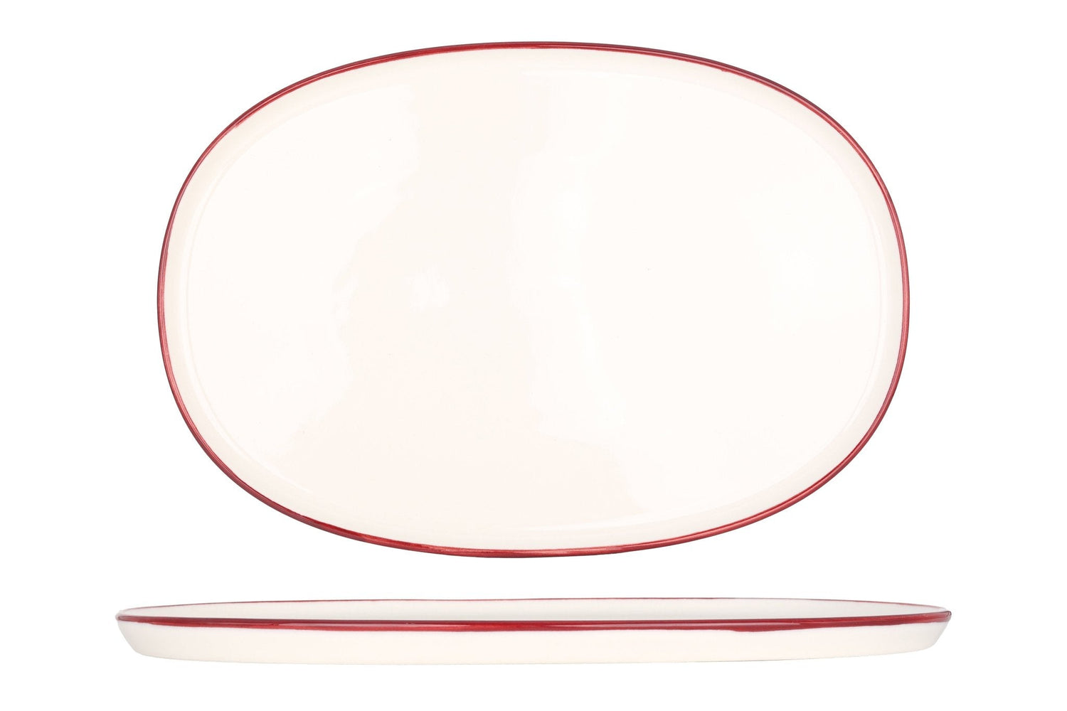 Bonna Serveerschaal - Linea Burgundy - Porselein - 34 cm - set van 2