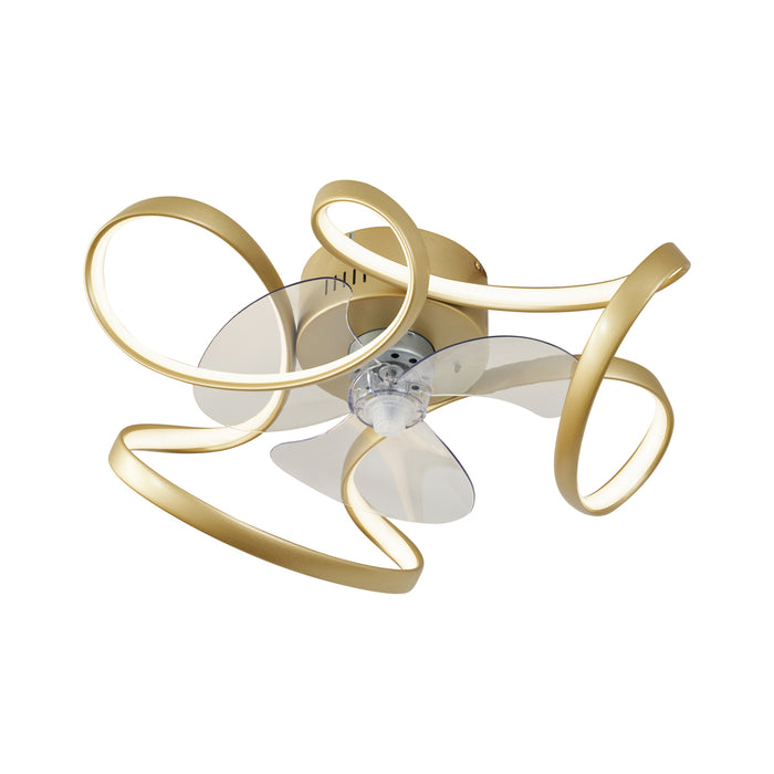 QAZQA Plafondventilator messing 55cm incl. LED dimbaar met