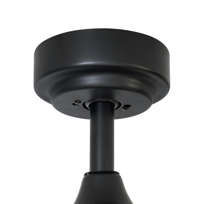 QAZQA Smart plafondventilator zwart met hout print 132cm incl. LED