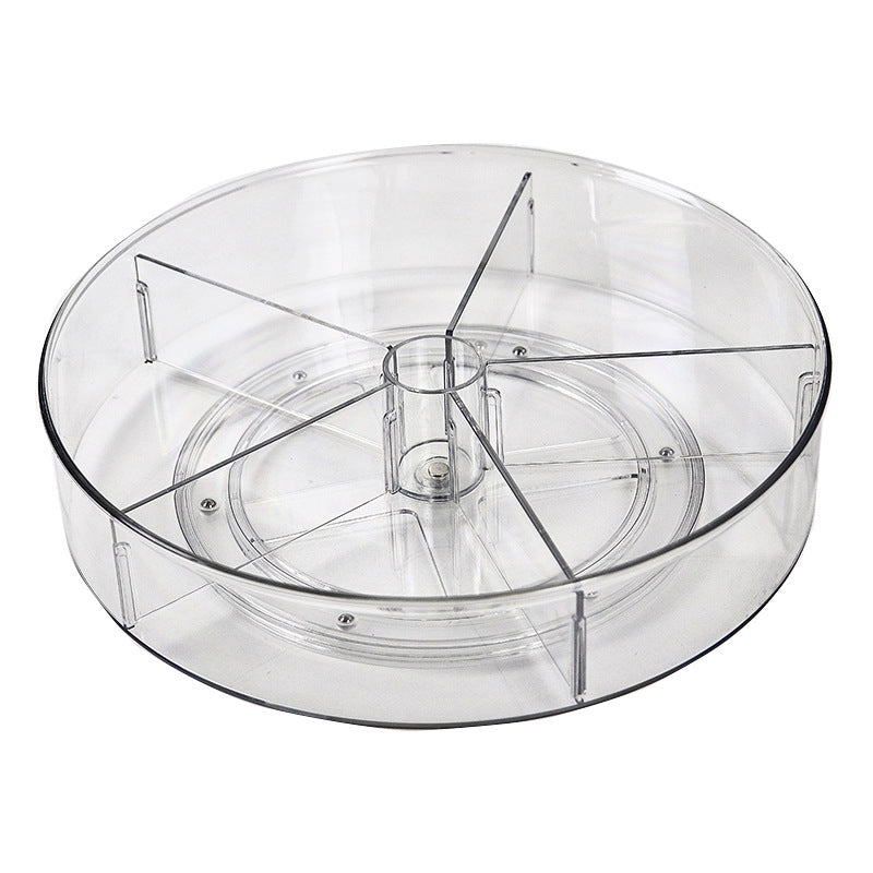 XIVADA Draaiplateau Hoog - Met 5 verdelers - 28 cm - Transparant