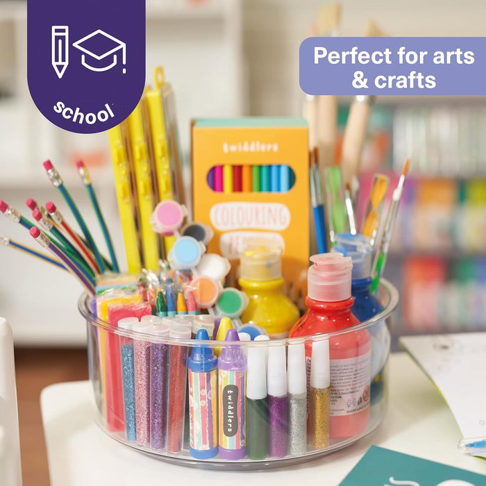 XIVADA Draaiplateau Hoog - Met 5 verdelers - 28 cm - Transparant