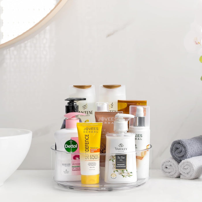 XIVADA Draaiplateau Hoog - Met 5 verdelers - 28 cm - Transparant