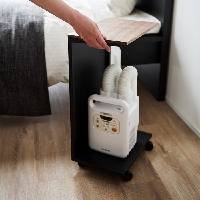 Yamazaki Tower Bijzettafel op wielen semi gesloten - Zwart