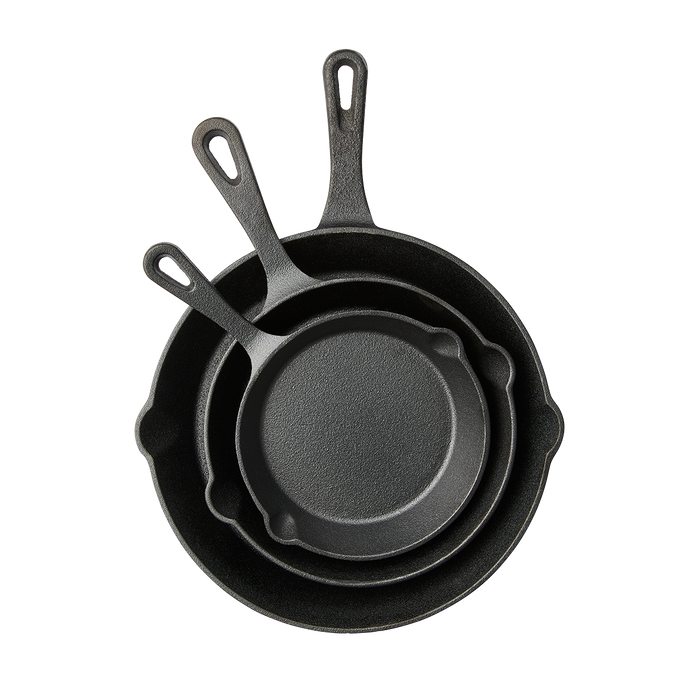 Byron gietijzeren skillets - 3 stuks