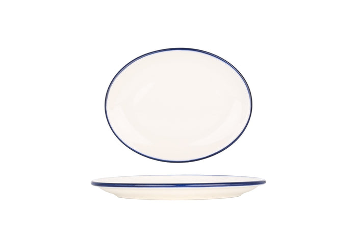 Bonna Serveerschaal - Linea Blue - Porselein - 20x15.6 cm - set van 2
