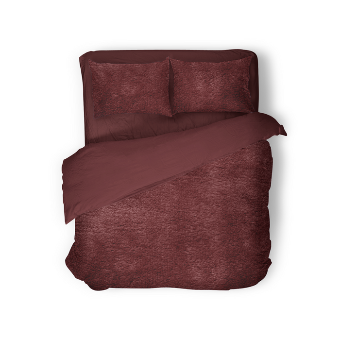 Eleganzzz Dekbedovertrek Flanel Fleece - bordeaux