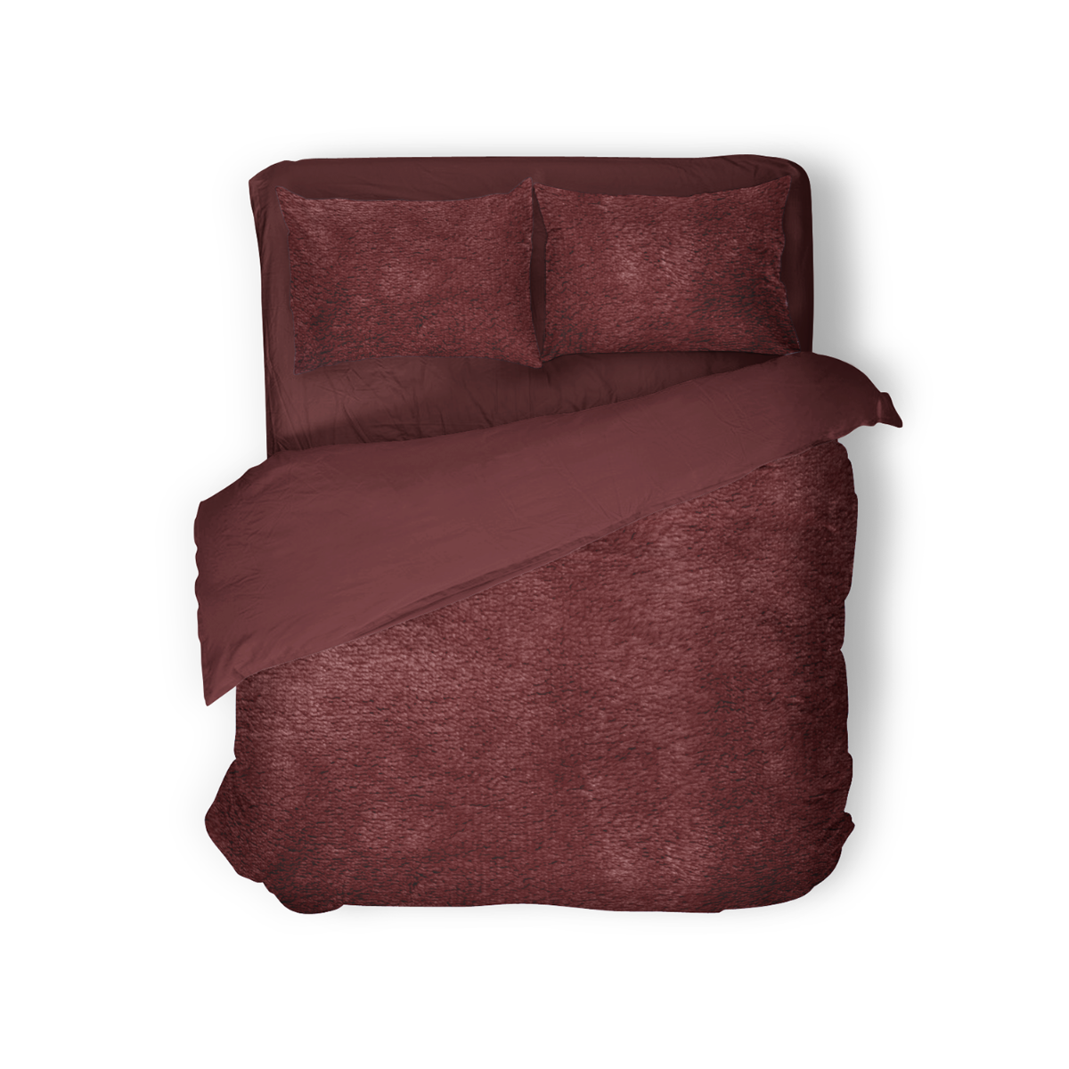 Eleganzzz Dekbedovertrek Flanel Fleece - bordeaux