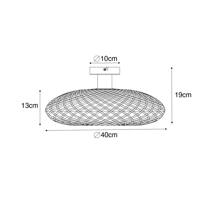 QAZQA Oosterse plafondlamp bamboe 40 cm - Ostrava