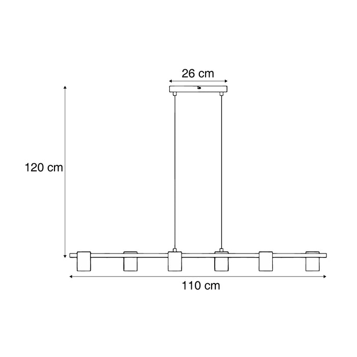 QAZQA Moderne hanglamp zwart 6-lichts - Jeana Straight