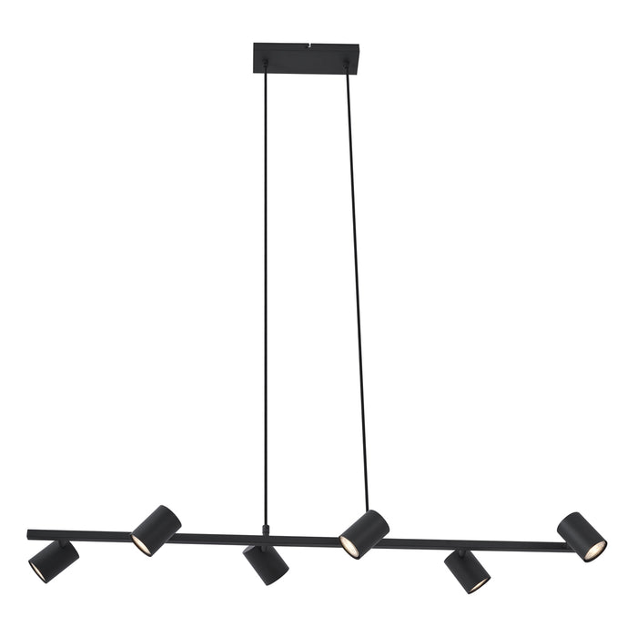 QAZQA Moderne hanglamp zwart 6-lichts - Jeana Straight