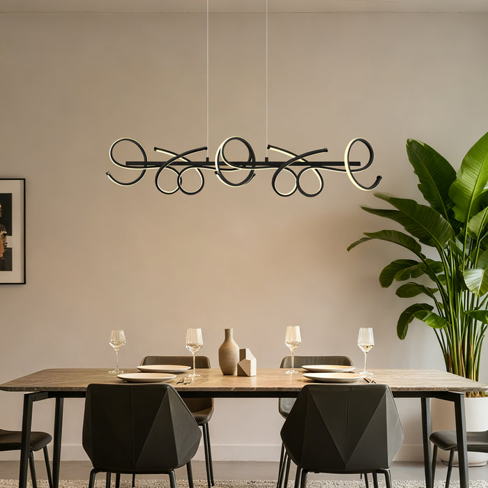 QAZQA Design hanglamp zwart langwerpig 3-staps dimbaar - Krisscross