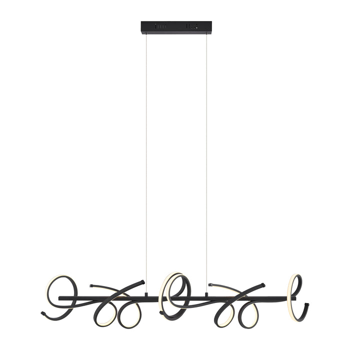 QAZQA Design hanglamp zwart langwerpig 3-staps dimbaar - Krisscross