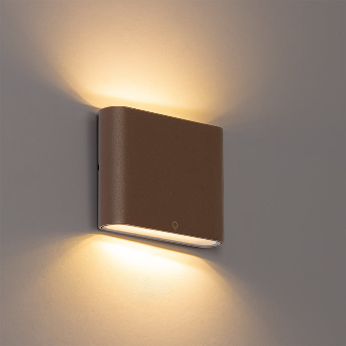 QAZQA Moderne buiten wandlamp roestbruin 11,5 cm incl. LED IP65 -