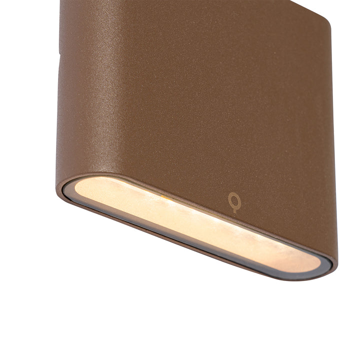 QAZQA Moderne buiten wandlamp roestbruin 11,5 cm incl. LED IP65 -