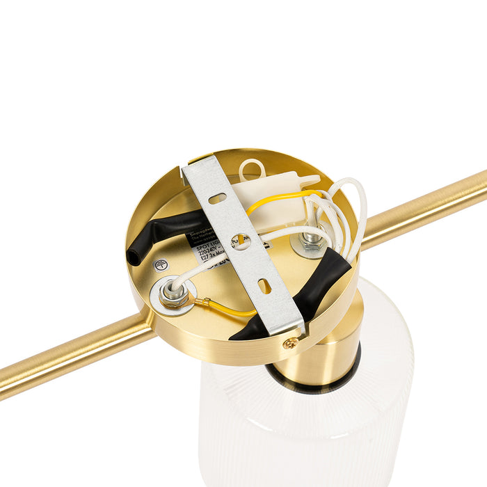 QAZQA Plafondspot goud met glas 3-lichts verstelbaar - Laura