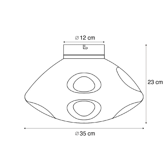 QAZQA Design plafondlamp zwart met regenboog glas - Gemma