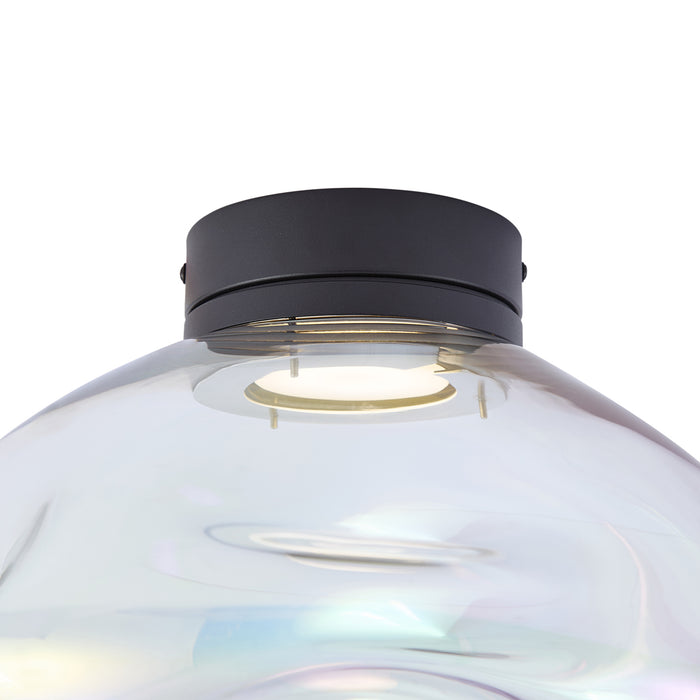 QAZQA Design plafondlamp zwart met regenboog glas - Gemma