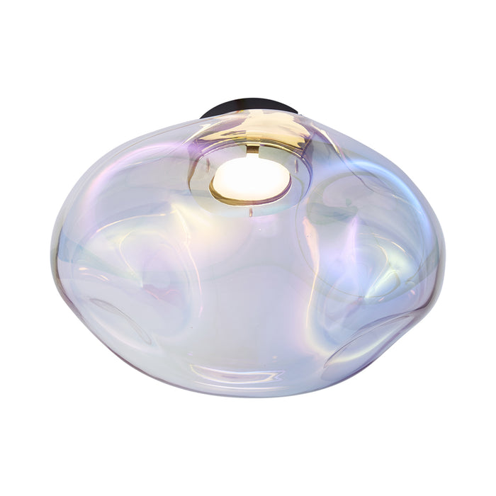 QAZQA Design plafondlamp zwart met regenboog glas - Gemma