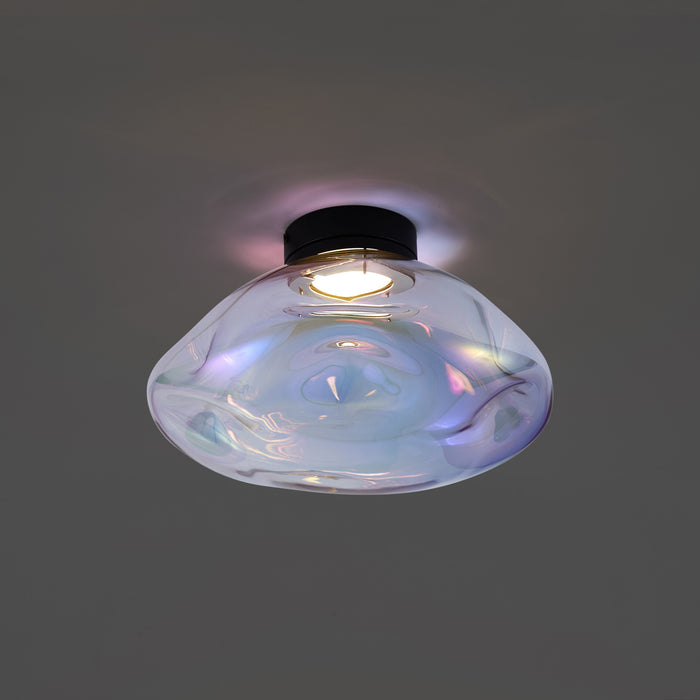 QAZQA Design plafondlamp zwart met regenboog glas - Gemma