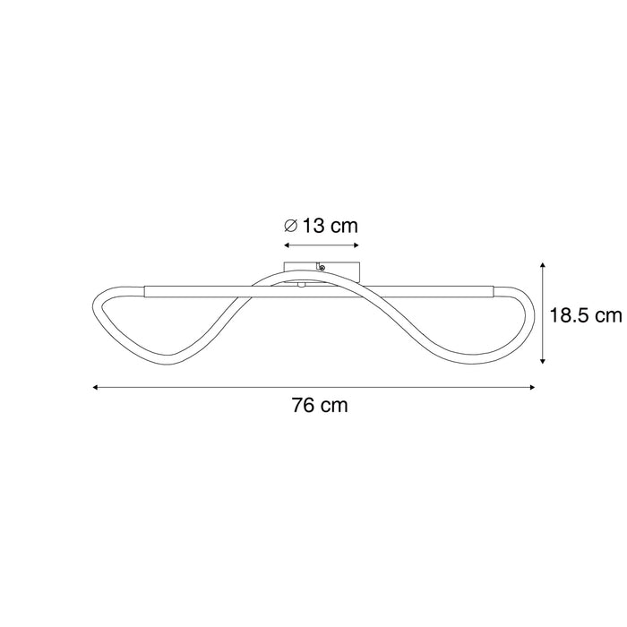 QAZQA Moderne plafondlamp zwart incl. LED 3-staps dimbaar - Keri