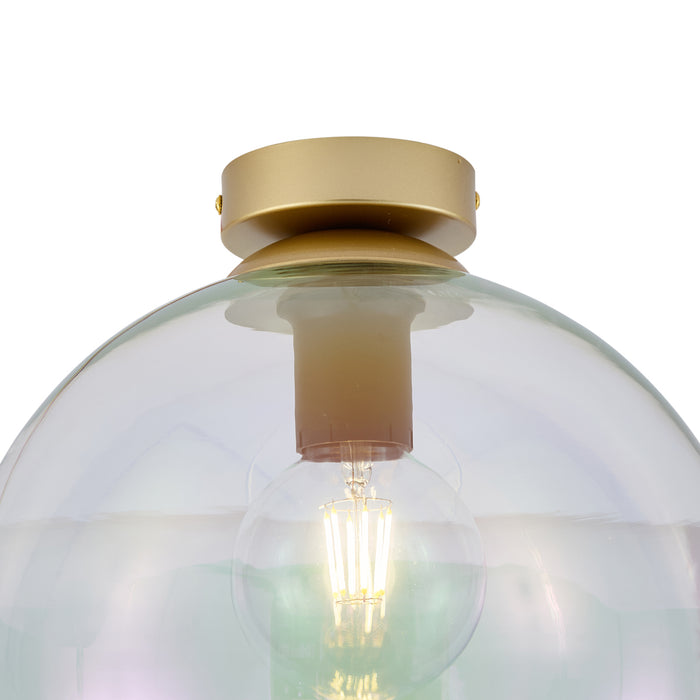 QAZQA Art Deco plafondlamp goud met regenboog glas - Sandra