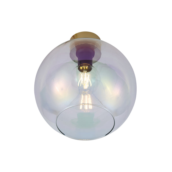 QAZQA Art Deco plafondlamp goud met regenboog glas - Sandra