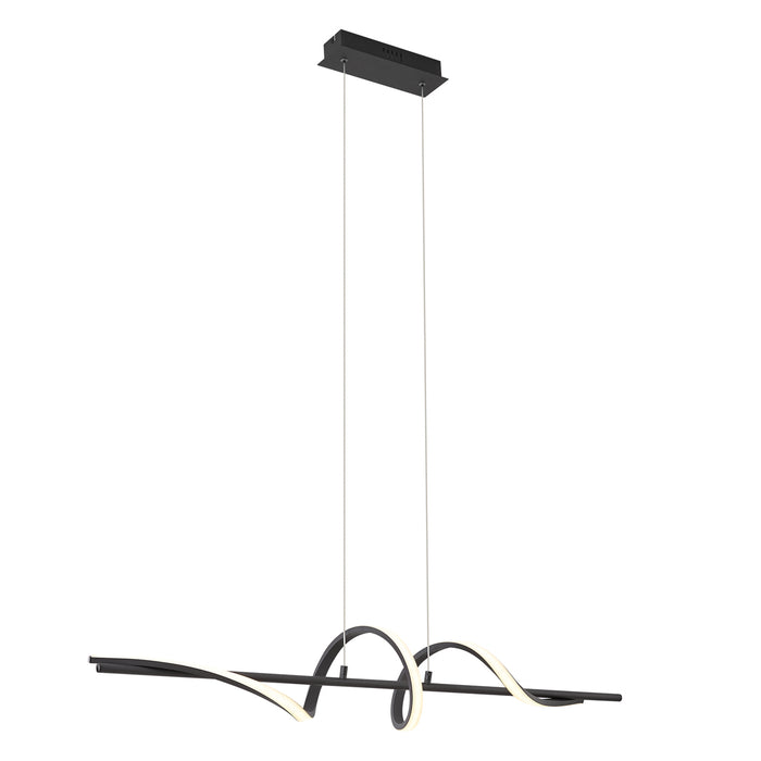 QAZQA Design hanglamp zwart 110cm incl. LED 3-staps dimbaar - Wokkel