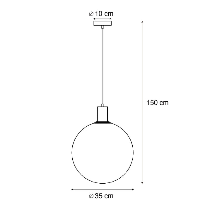 QAZQA Design hanglamp zwart met regenboog glas 35cm - Mallon