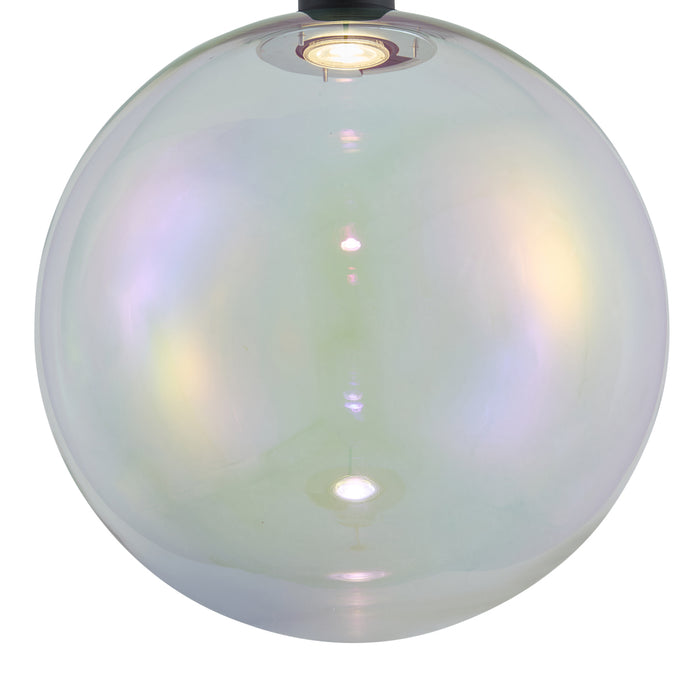 QAZQA Design hanglamp zwart met regenboog glas 35cm - Mallon