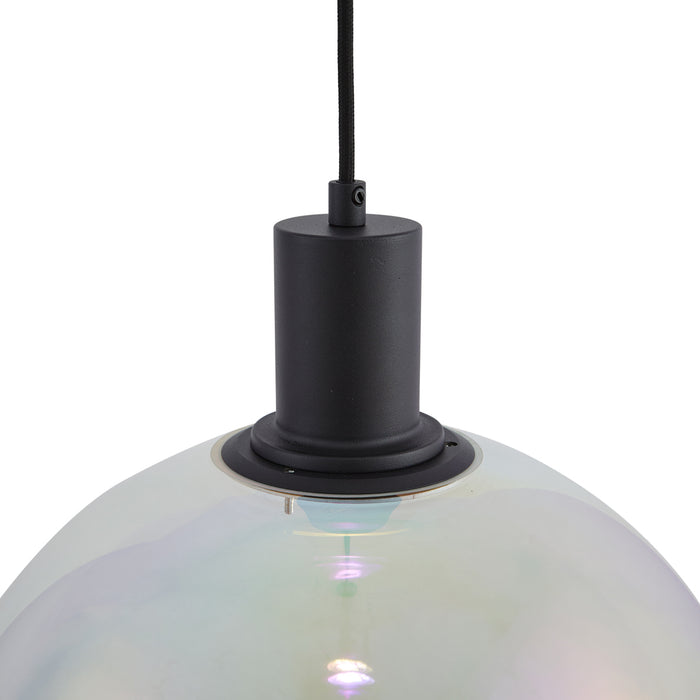 QAZQA Design hanglamp zwart met regenboog glas 35cm - Mallon