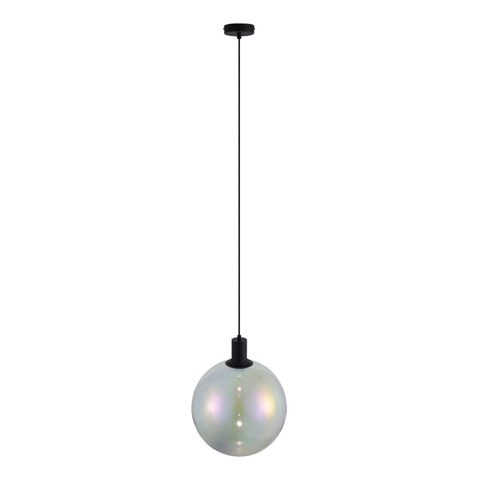 QAZQA Design hanglamp zwart met regenboog glas 35cm - Mallon