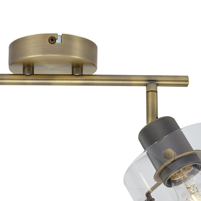 QAZQA Design plafondspot brons met helder glas 2-lichts - Domo