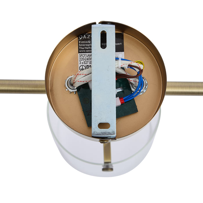 QAZQA Design plafondspot brons met helder glas 3-lichts - Domo