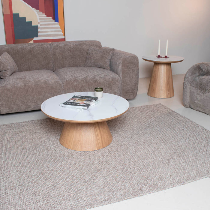 Giga Meubel - Salontafel Alba Naturel Keramisch 80cm Rond