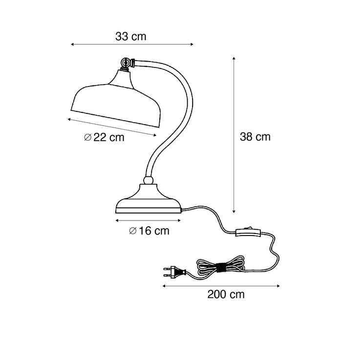 QAZQA Klassieke tafellamp brons met groen opaal glas   - Clerk