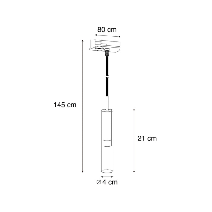 QAZQA Moderne spot donker brons met helder glas voor railsysteem