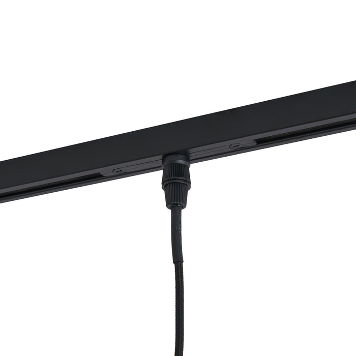 QAZQA Moderne hanglamp zwart met wit glas voor railsysteem 1-fase -