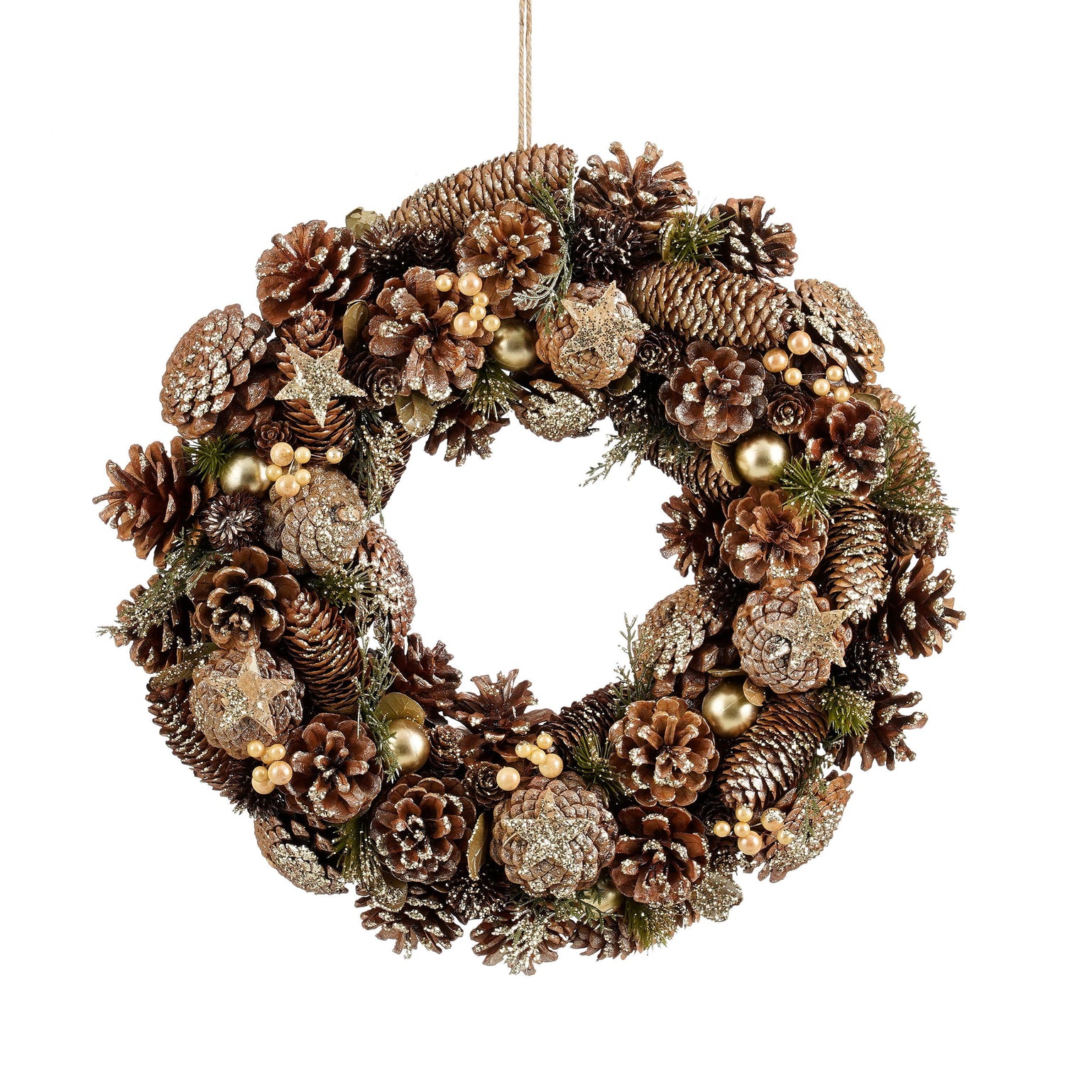 Mica Decorations Brant Kerstkrans - H9 x Ø45 cm - Bruin